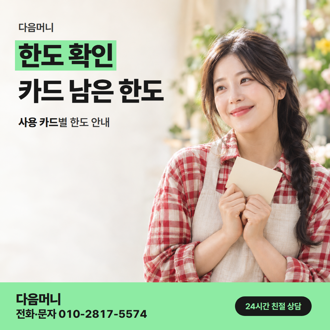다음머니 음성카드깡 명세서와 함께 보는 남은 한도